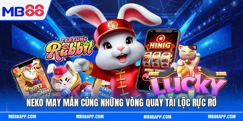 Neko may mắn cùng những vòng quay tài lộc rực rỡ